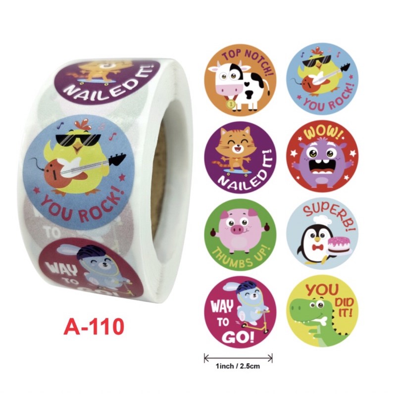 Roll Sticker - Sticker cuộn☘️500 stickers siêu yêu giáo cụ dạy học cần thiết cho giáo viên