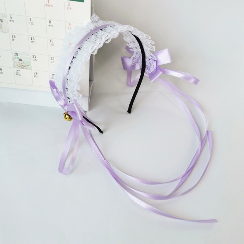 Băng Đô Ren Đính Chuông Dài Phong Cách Steampunk Lolita