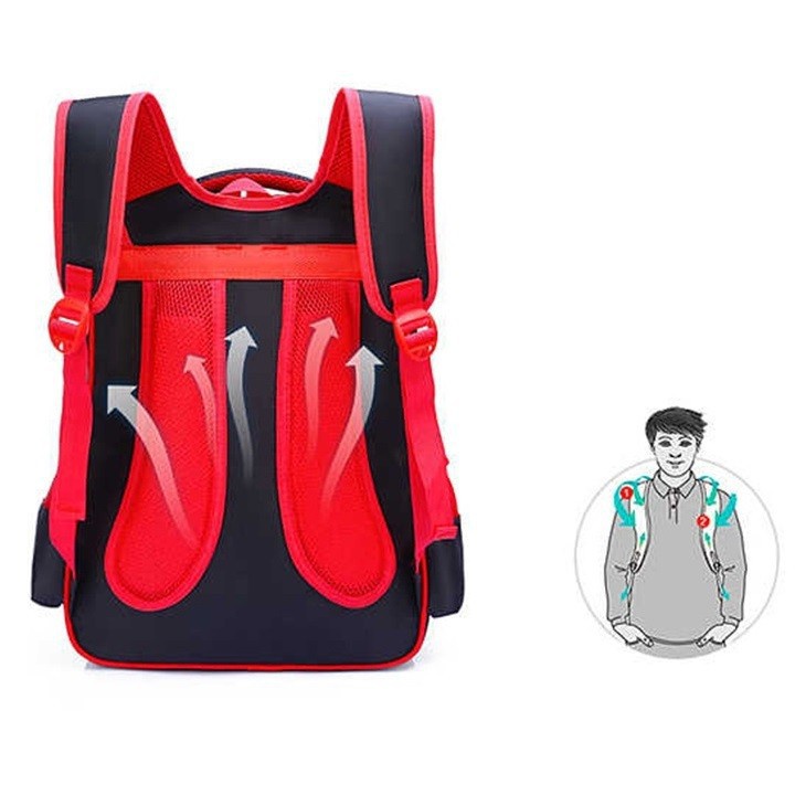 Balo chống gù lưng in hình oto 3D size 42cm  BALO-512