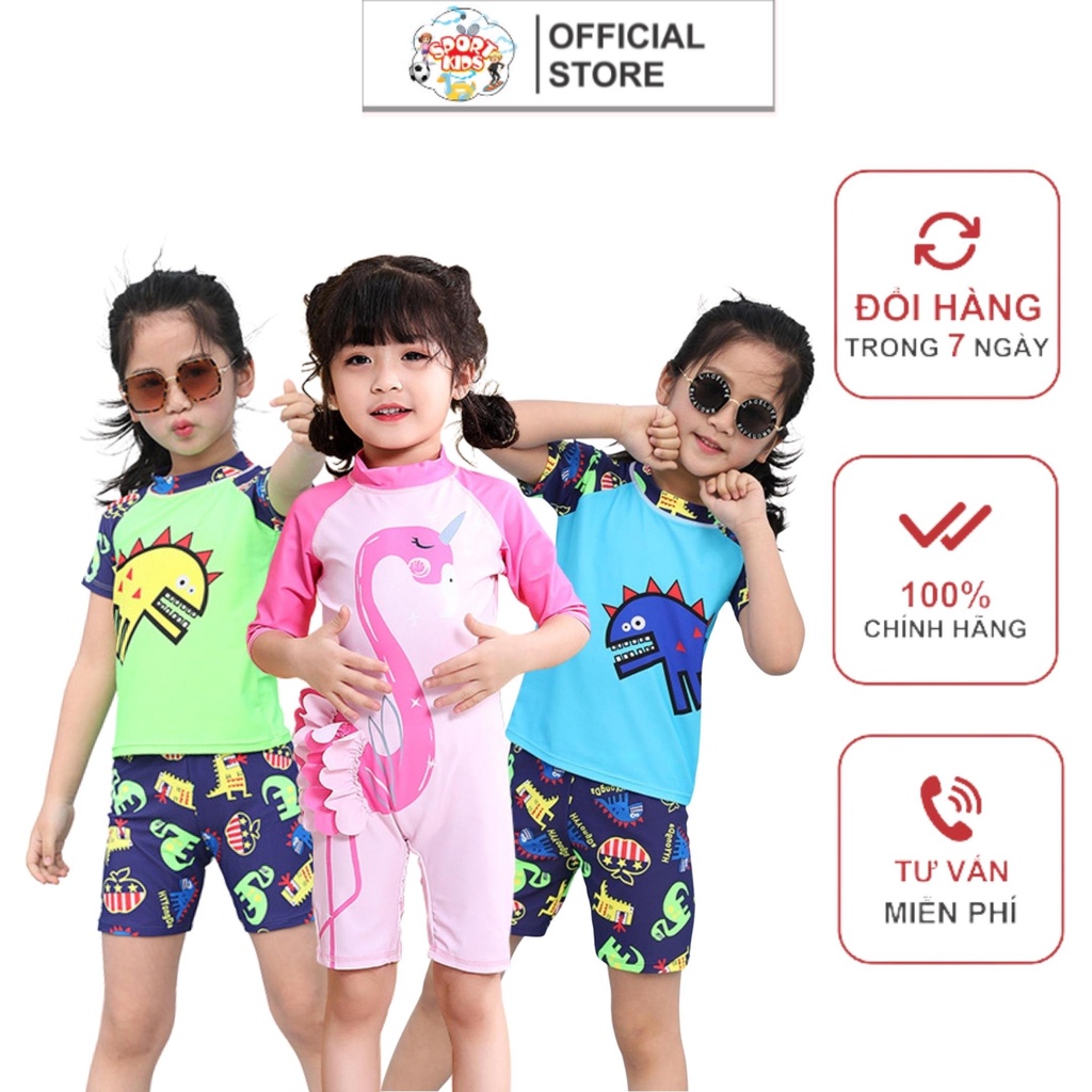 Đồ Bơi Liền Thân Sportkids Cho Bé Gái 5-10 tuổi họa tiết hoạt hình đáng yêu nhiều màu
