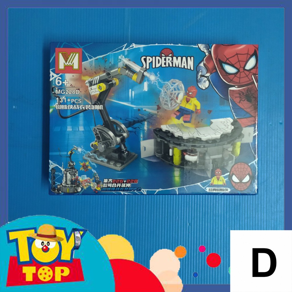 Đồ chơi xếp hình mô phỏng một góc phòng lab thí nghiệm của người nhện spiderman spider verse lắp ráp MG228