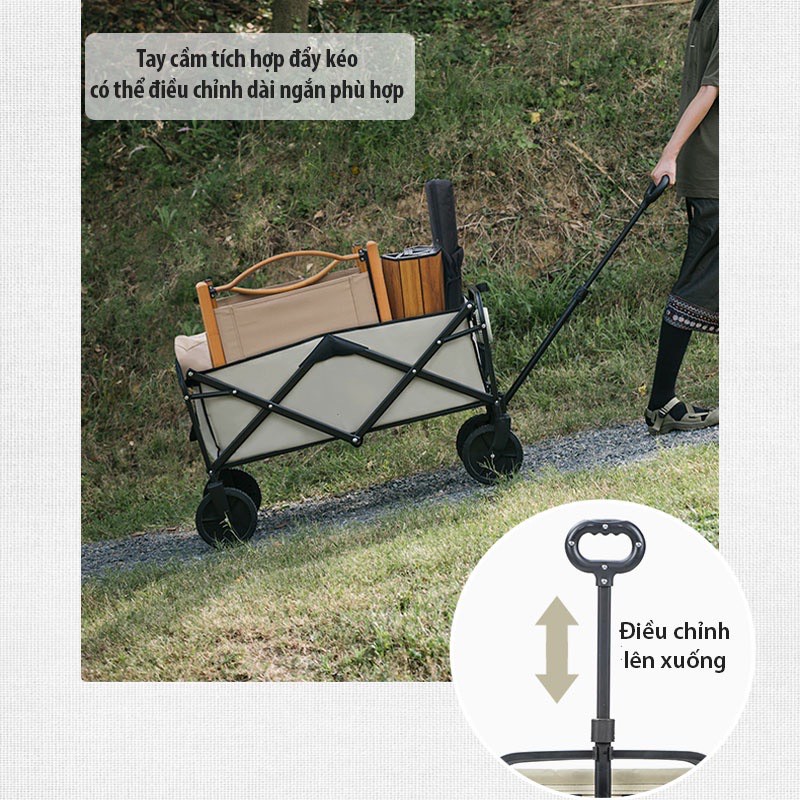 Xe Kéo Dã Ngoại Gấp Gọn Đa Năng Mountainhiker - Xe Kéo Đẩy ĐỰNG ĐỒ DÃ NGOẠI GẤP GỌN DU LỊCH CẮM TRẠI