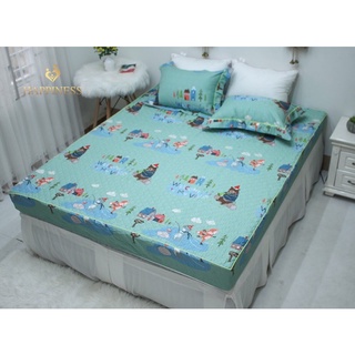 Set ga gối chun chần bông Happiness