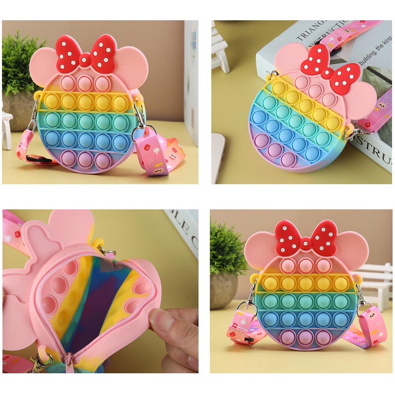 Túi Đeo Chéo Hình Minnie Pop It Fidget Pop Cho Bé