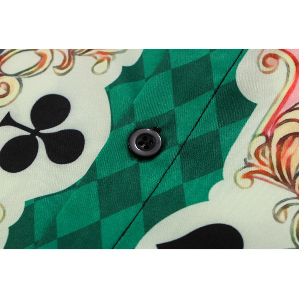 Áo Sơ Mi Tay Dài Cổ Bẻ In Họa Tiết Biểu Tượng Toàn Diện Cá Tính Cho Nam