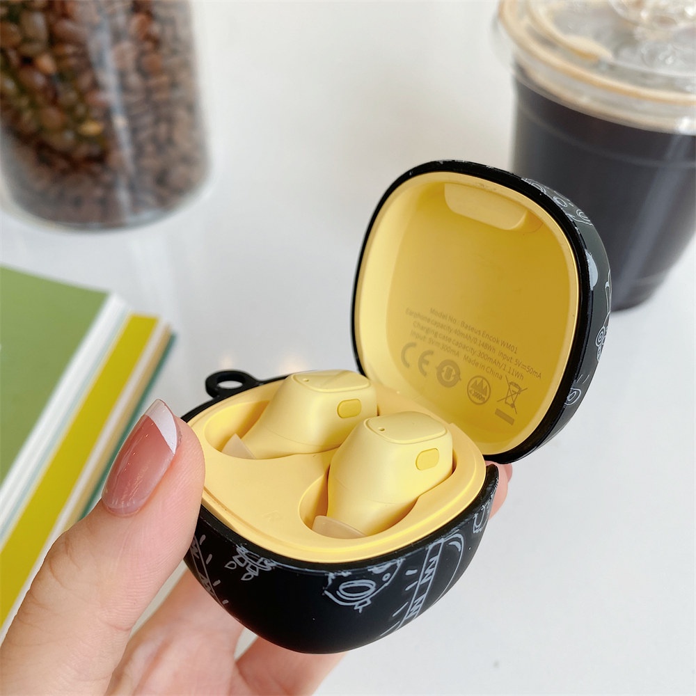 Baseus WM01 case Cute Cartoon Astronaut Violent Bear Frosted PC Hard Shell Bluetooth Wireless Charging Box Protection Cover