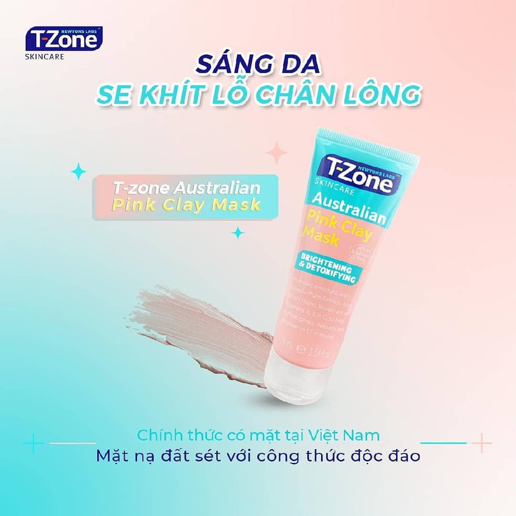 Mặt Nạ Đất Sét Se Khít Lỗ Chân Lông Pink Clay Mask T-Zone 75ml