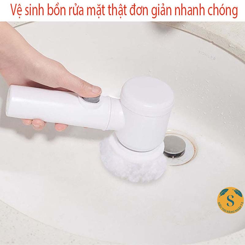 Máy cọ rửa vệ sinh đa năng Magic Brush 5 trong 1 - vệ sinh nhà cửa tiện lợi nhanh chóng (kèm pin)