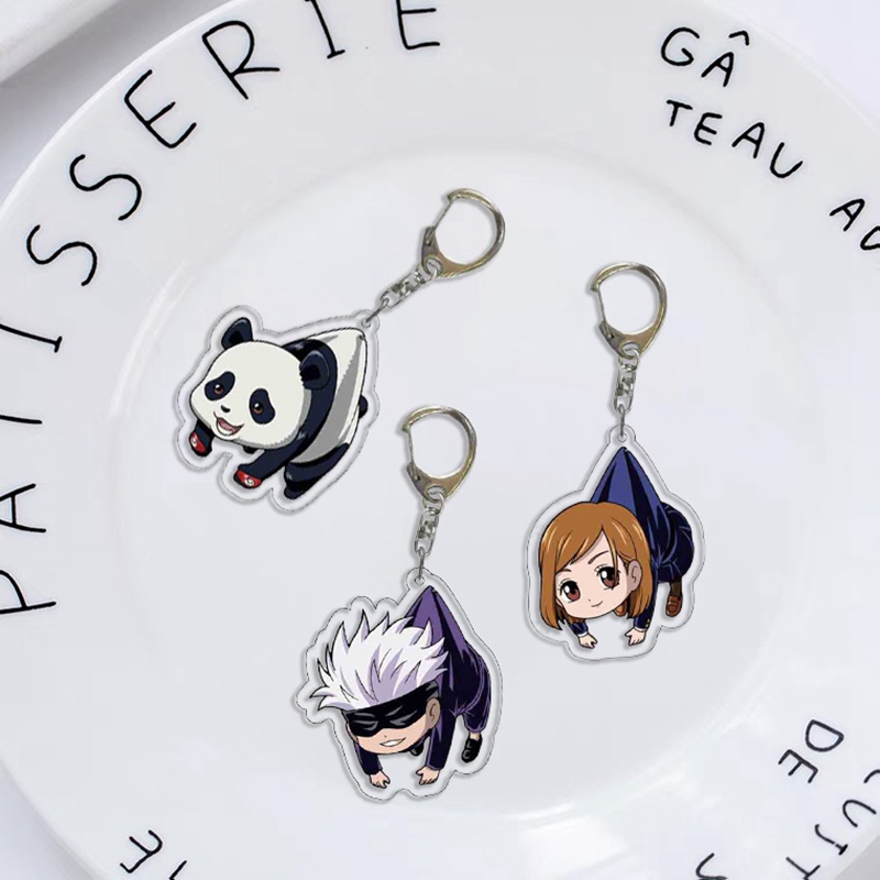 Móc khóa hai mặt bằng acrylic trong suốt hình nhân vật hoạt hình Itadori Yuji Fushiguro Megumi Gojo