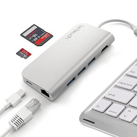 Cáp Usb Type C Chính hãng Letouch Multi Port Adapter 8 in 1 (xám) [Freeship 10k]