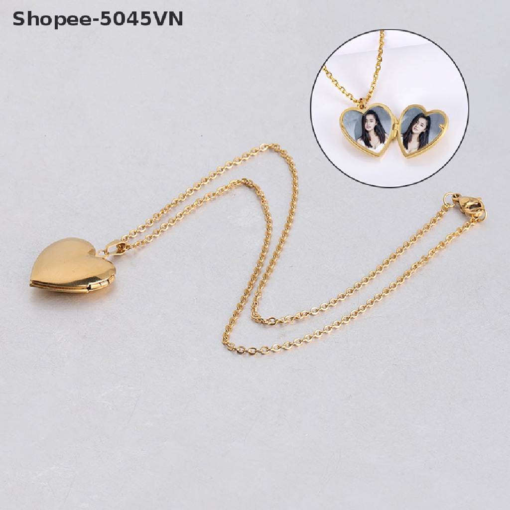 [rain] Vòng cổ Mặt Khung Ảnh Trái Tim Mở Được Cho Nam Và Nữ