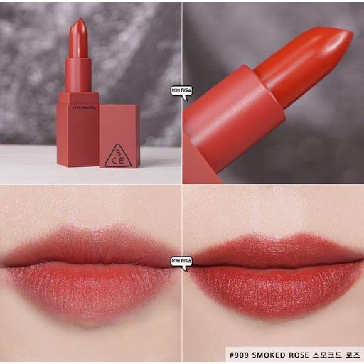 💄Son 3ce MOOD Recipe Màu 909 Smoked Rose Đỏ gạch sang chảnh