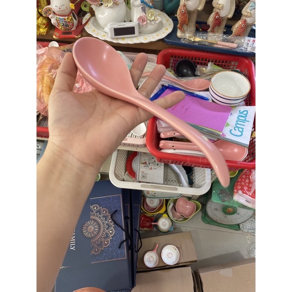 Thìa cơm, muôi canh gốm sứ Bộ Bát đĩa Decor siêu đáng yêu cao cấp Muôi sứ cực xinh yêu