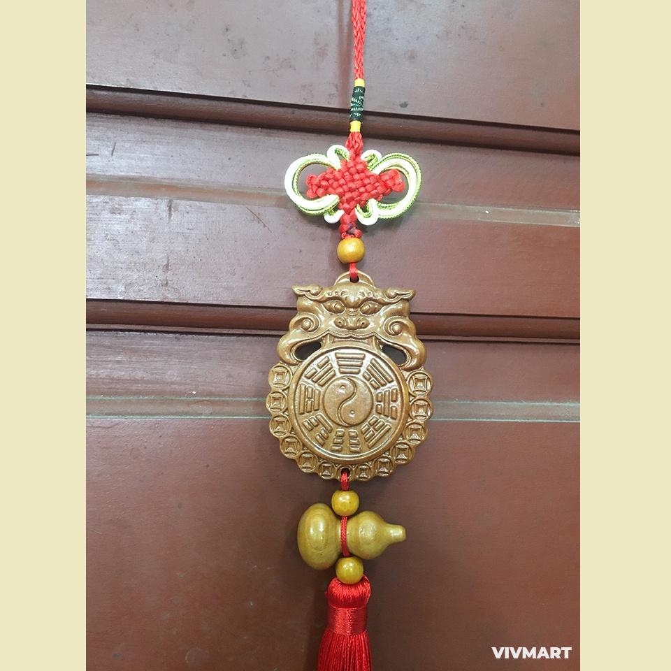 ✅ Gương Bát Quái Tiên Thiên Hổ Phù Vòng Tiền Gỗ Đào Phong Thủy Gia Tăng Tài Vận, Hóa Giải Sát Khí