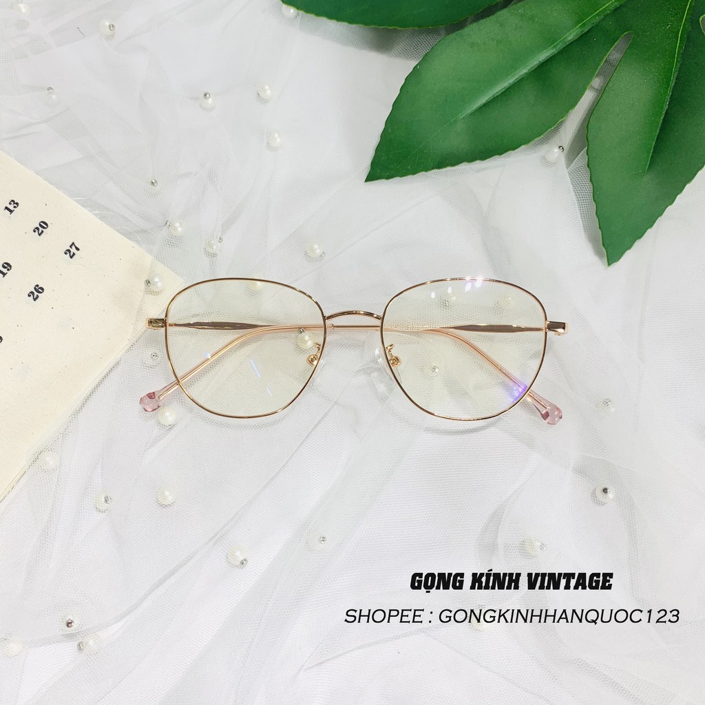 [ GỌNG VINTAGE ] Gọng kính kim loại mảnh nhẹ HOT HIT hàn quốc 2021, nhận cắt mắt cận loạn theo giấy