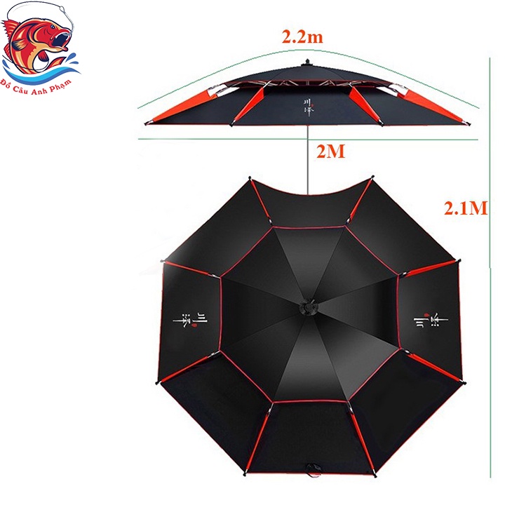 Ô Câu Cá Ô Dã Ngoại Dù Che Nắng Che Mưa Ô Câu Cá 2 Tầng Chống Tia UV PKT-20