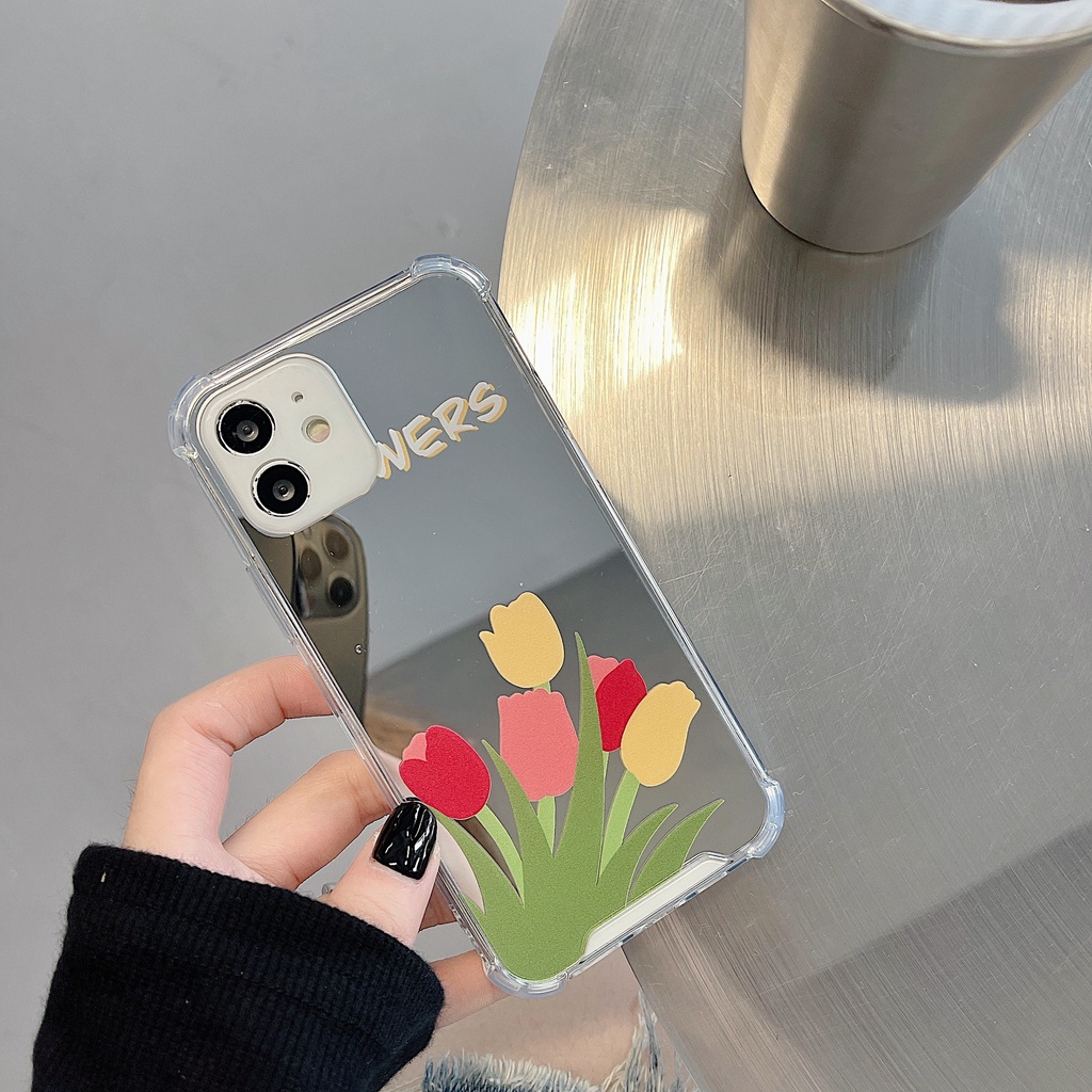 Ốp Điện Thoại TPU silicone Mặt Gương Thời Trang Cho iPhone 11 pro max X Xr Xs max 7 8 Plus 13 12 pro max