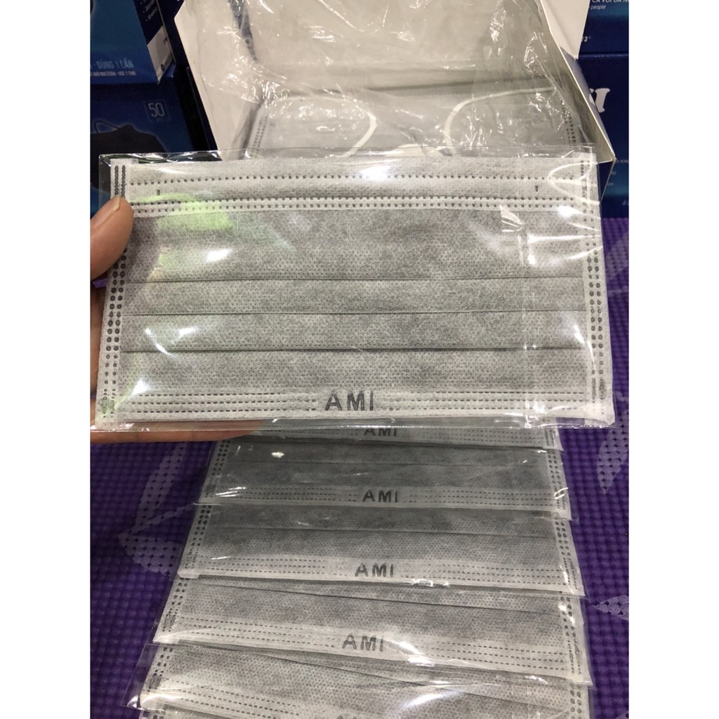 [ĐÓNG GÓI 1 CHIẾC/TÚI] 1 Hộp 50 Chiếc Khẩu Trang Y Tế 4 Lớp AMI CAO CẤP Chuẩn Kháng Khuẩn