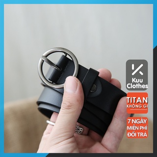 Thắt lưng dây lưng nam nữ ulzzang CK Kuu Clothes mặt kim loại tròn cá tính phong cách Hàn Quốc - Thắt Lưng CK