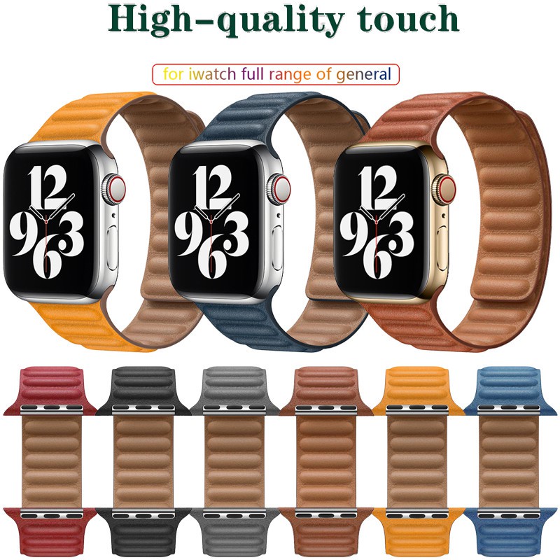 Dây Đeo Thay Thế Bằng Da Từ Tính Chuyên Dụng Cho apple Watch7/6/se/5/4/3/2/1
