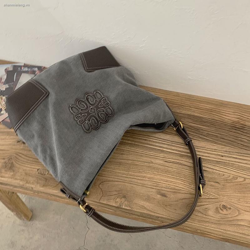 Túi xách vải canvas ngăn chứa đồ rộng thời trang cho nữ 2021