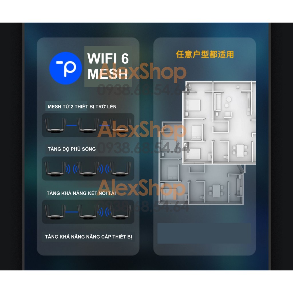 Phát WiFi6 Thông Minh TPlink XDR5430 AX5400 6 Râu Nhà Diện Rộng Công Suất Cao 200Users - CPU 1.5Ghz Ram 256M | BigBuy360 - bigbuy360.vn