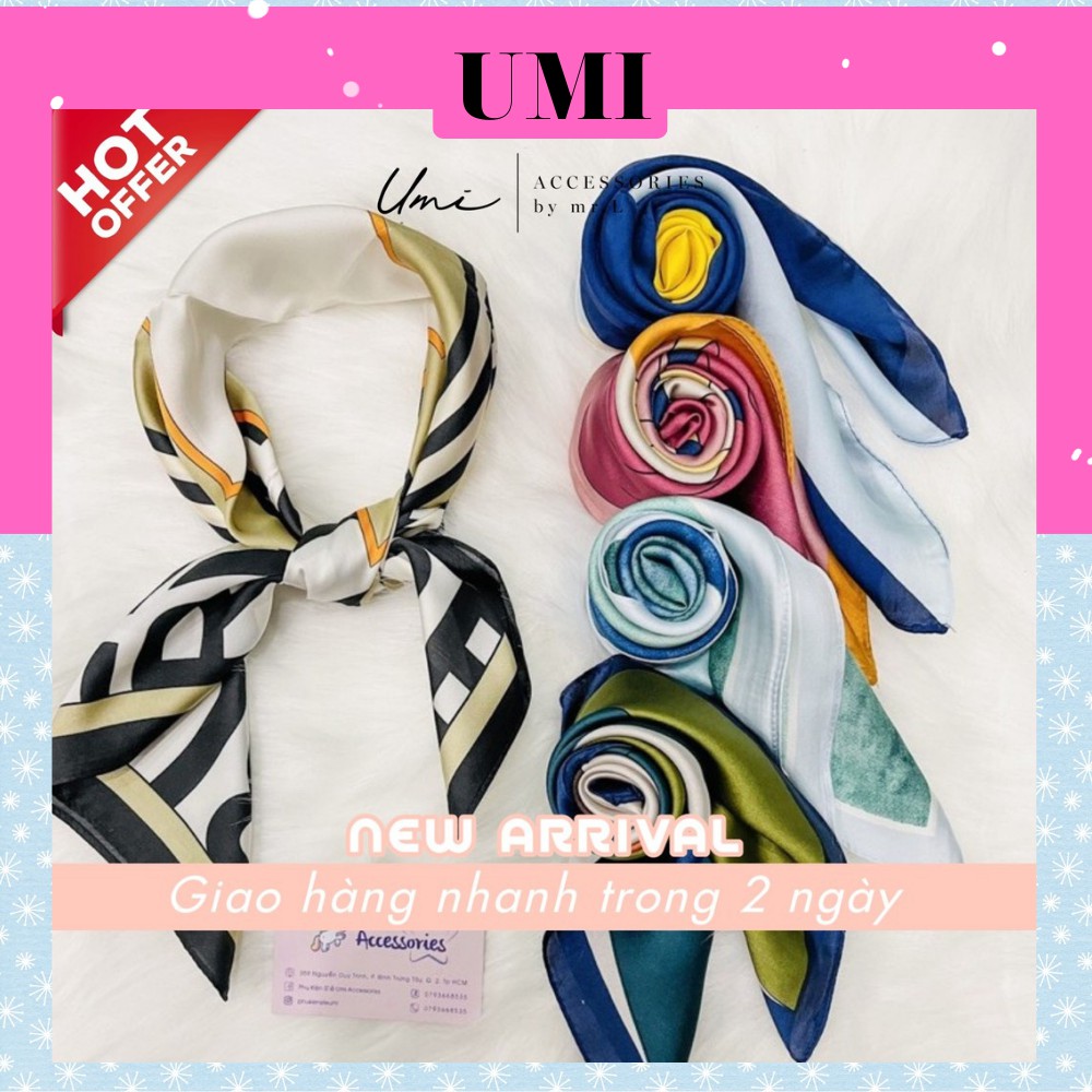 Khăn Bandana Khăn Lụa Choàng Cổ Đa Năng Thanh Lịch Cho Nữ UMI K31