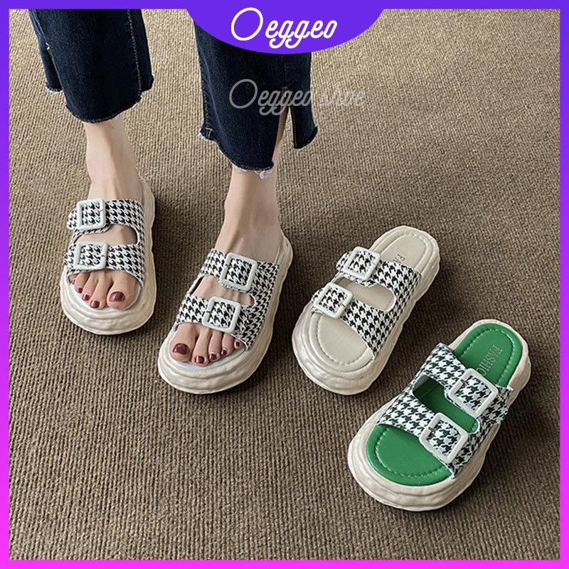 Oeggeo shop Giày Đế Dày Họa Tiết Lưới Giấc Mơ Cho Nữ