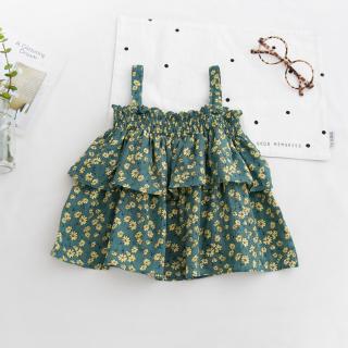 Đầm hai dây họa tiết hoa sen
