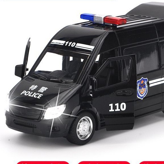 Đồ chơi XE C SÁT XE C THƯƠNG bằng sắt xe mở được 4 cửa chạy cót có âm thanh đèn