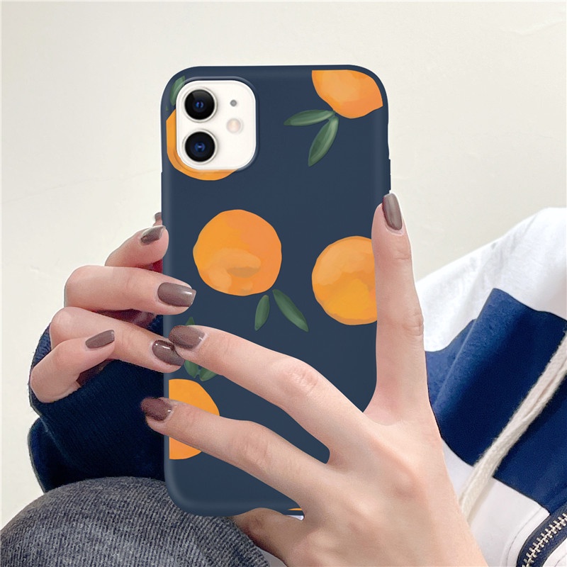 Ốp Điện Thoại Dẻo Họa Tiết Trái Cam Cho iPhone 14 13 12 11 ProPromax XS XR XSmax 7 8 + 7Plus 8Plus Plus SE 2020