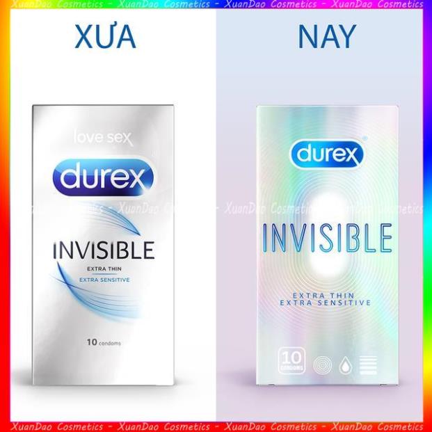 Bao cao su Durex Invisible Extra Thin Extra Sensitive hộp 10 bao mẫu mới