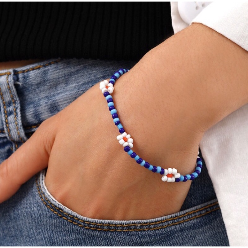 Vòng tay lắc tay hoa cúc họa mi nhiều màu sắc