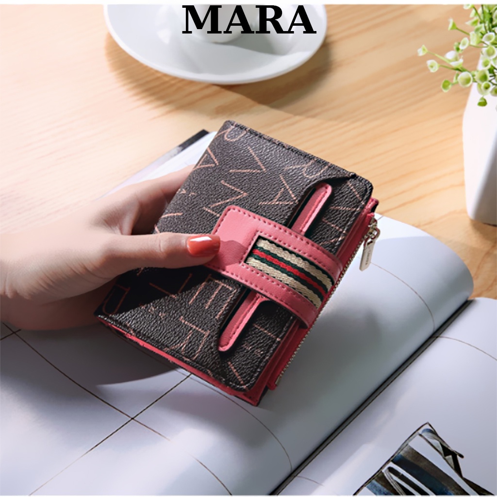 Ví nữ họa tiết phối viền màu Lanvera