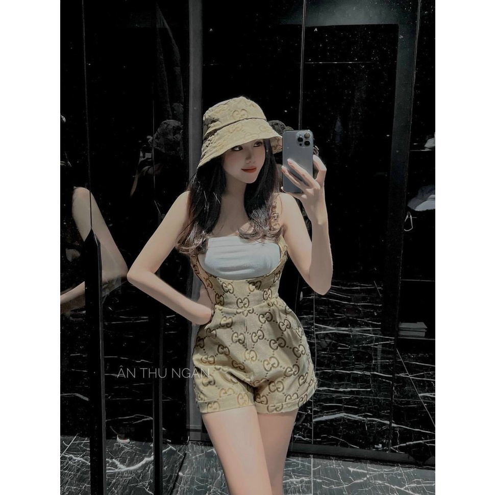 Sét áo ống phối yếm quần dễ thương (không kèm nón)
