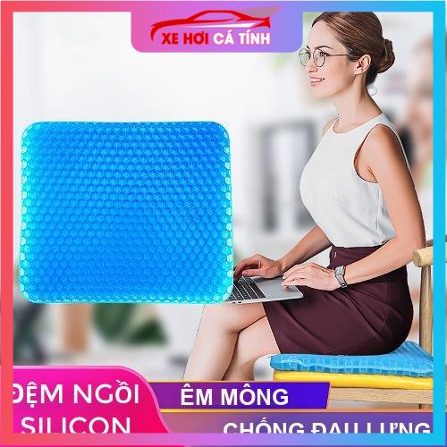 Đệm lót ô tô silicon đàn hồi, tấm lót ghế văn phòng bàn làm việc chơi game thoáng khí êm mông chống đau lưng cao cấp