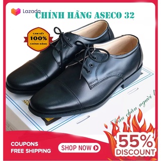 (Free ship 20K cho đơn hàng từ 69K) Giày SQ Chính hãng, Giày ASECO 32 dây buộc mã ASECO 32-35UY Giày tây