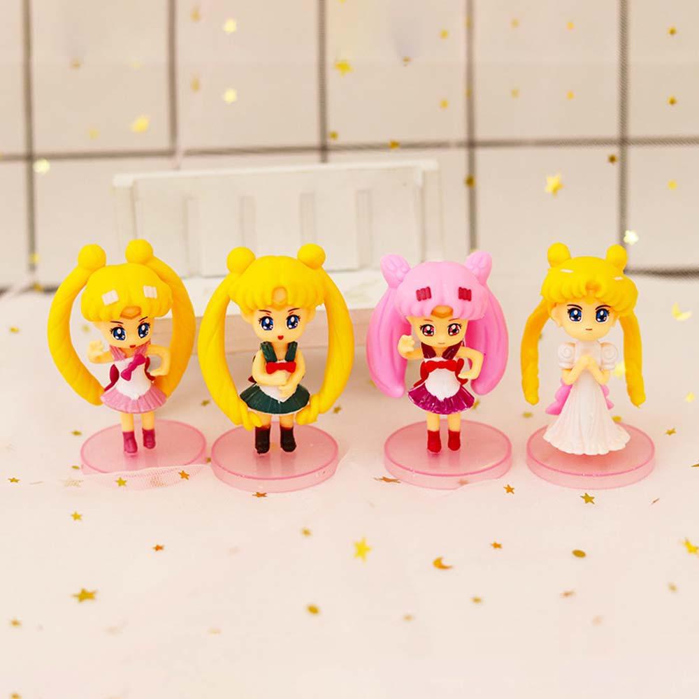 IVORY Sailor Moon Mô Hình Nhân Vật Thủy Thủ Mặt Trăng Hoạt Hình Trang Trí Bánh Kem