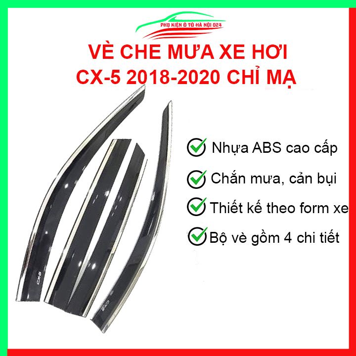 Vè che mưa cho xe ô tô Mazda CX-5 2018-2020 chỉ mạ