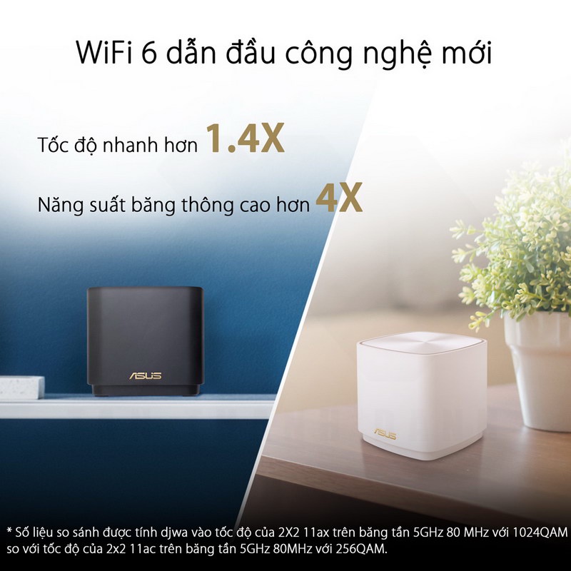 WiFi Mesh ASUS ZenWiFi Mini AX XD4 - Chuẩn WiFi 6 AX 1800 Mbps - Tương thích ASUS AiMesh
