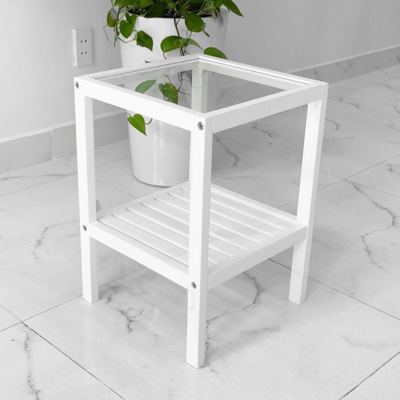 [GIÁ SẬP SÀN] KỆ GƯƠNG 2 TẦNG ĐẦU GIƯỜNG MÀU TRẮNG GỖ THÔNG | BigBuy360 - bigbuy360.vn