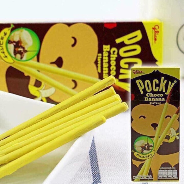 Sẵn lốc 10 hộp bánh que chuối  socola Pocky Thái