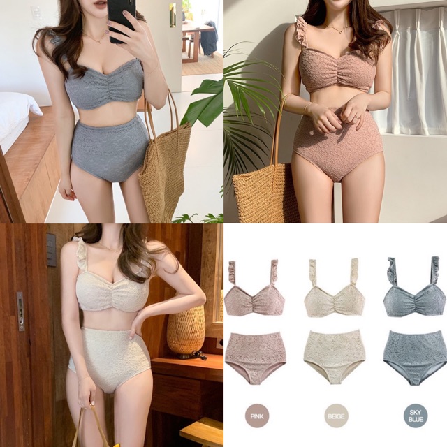 [BKN733] &lt;HÀN&gt; SET BIKINI REN CÁNH TIÊN 3 MÀU KIỂU HÀN