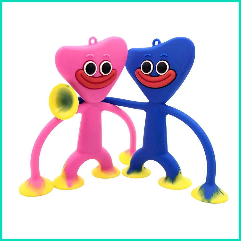 2022 Móc Khóa Bằng Silicon Hình Trò Chơi Kinh Dị Huggy Wuggy Màu Xanh Dương Hồng Có Giác Hút