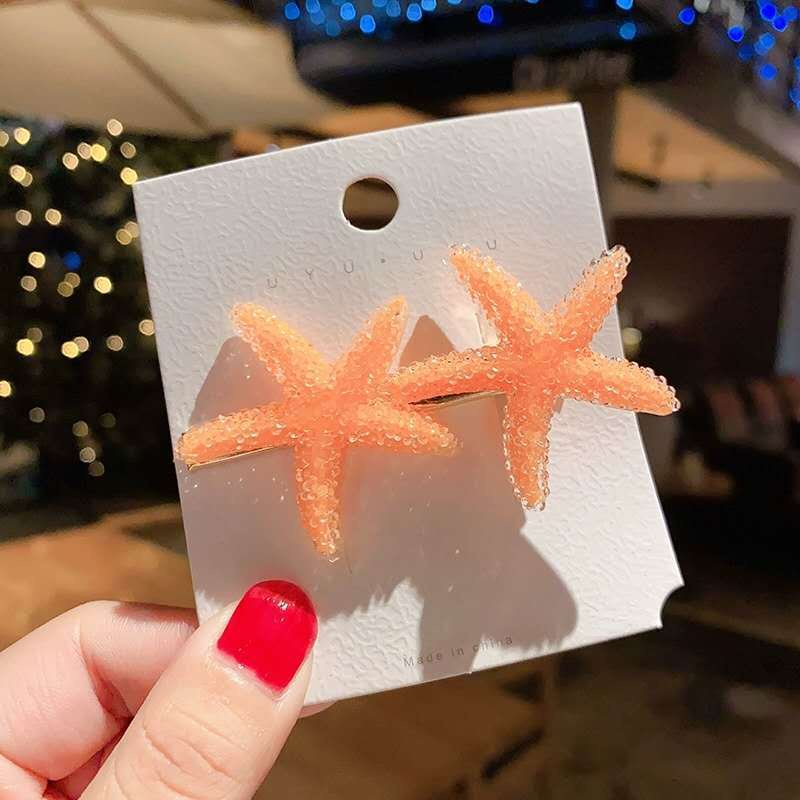 Kẹp Tóc Hình Sao Biển Ba Chiều Màu Sắc Thời Trang 2022