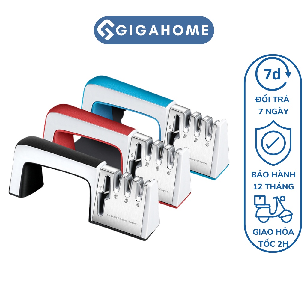 Dụng Cụ Mài Dao Kéo 4 Rãnh Cầm Tay GIGAHOME Bằng Thép Không Gỉ, Tiện Dụng 8533
