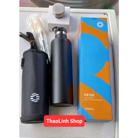 Bình giữ nhiệt cao cấp F Jbotte 1000ml( chính hãng)- Màu Đen, Bạc