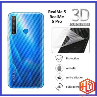 Miếng dán decal carbon mặt sau Realme 5 Pro chống trầy mặt lưng, chống bám vân tay