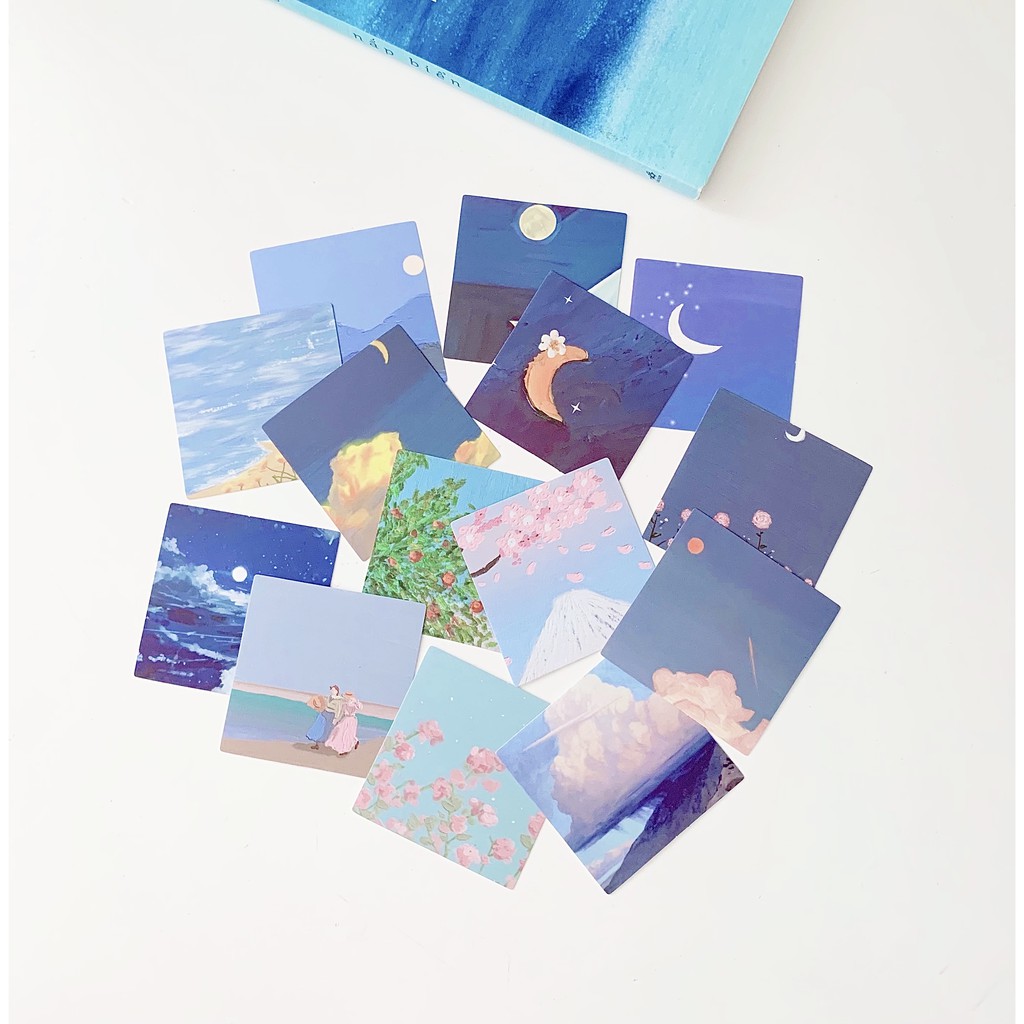 Set 14 miếng sticker phong cảnh 3D