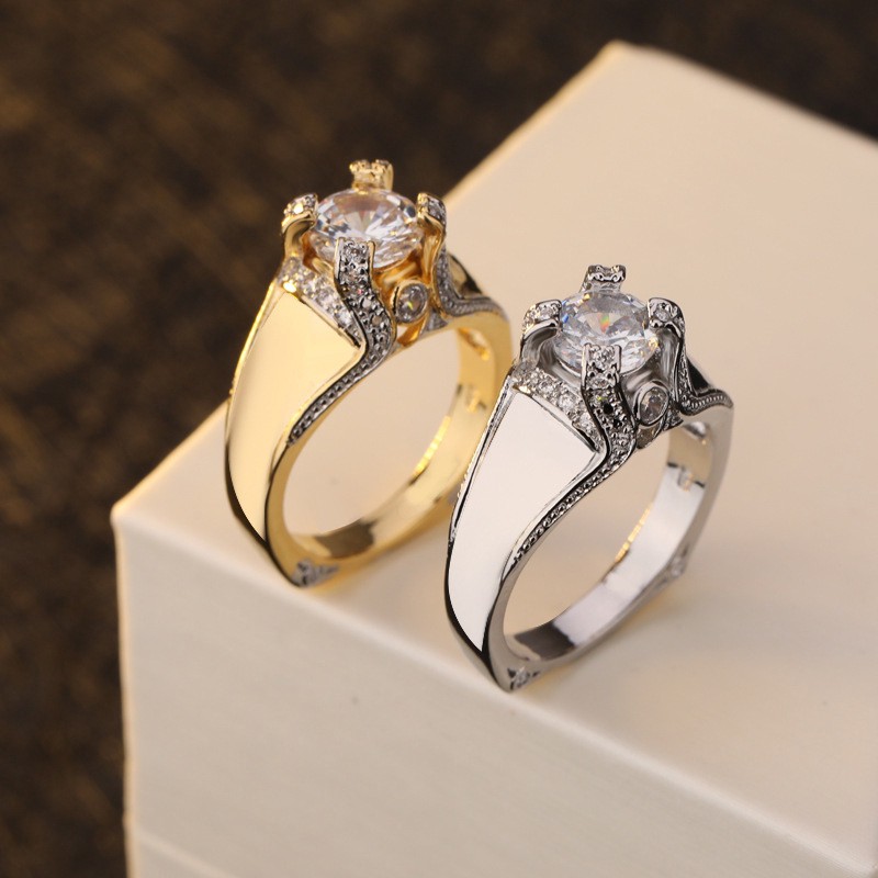 Nhẫn đeo tay kim loại hình vương miện đính đá xinh xắn cho nữ